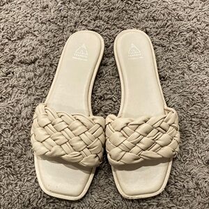 Beige Woven Sandals